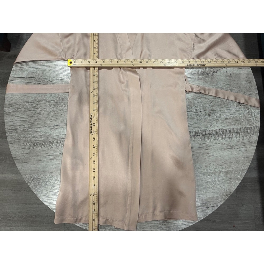 Slipintosoft 100% Silk Kimono Robe Champagne Tie Waist Luxury Lounge XL - Picture 11 of 13